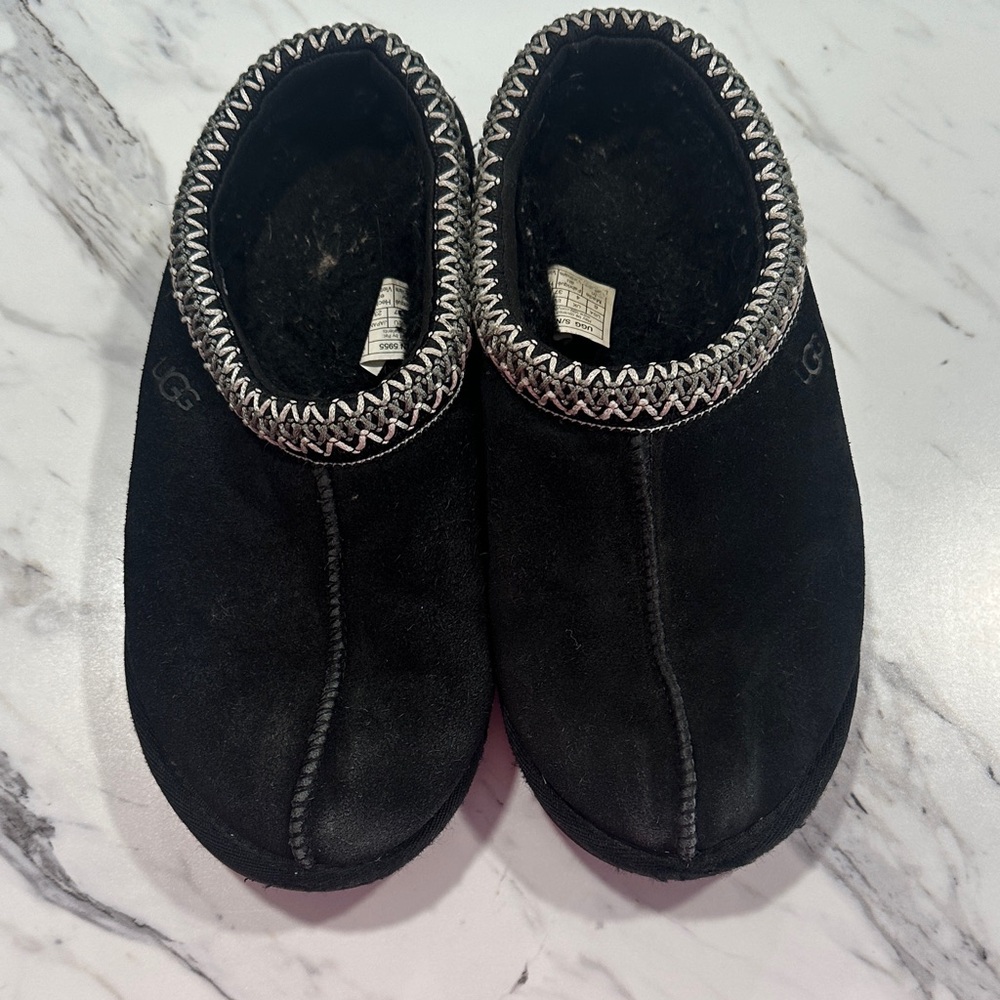 UGG Black Suede Slip-On Shoes